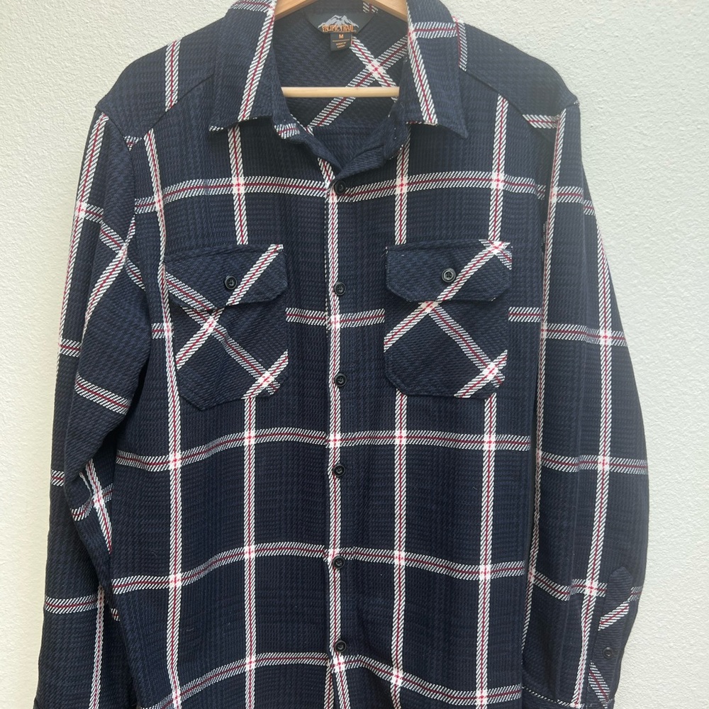Men's Navy Plaid Shirt